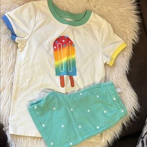 Cat & Jack Cream and Blue Kids Matching Set